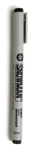 MARCADOR SNOWMAN OWF BORRABLE NEGRO FINO