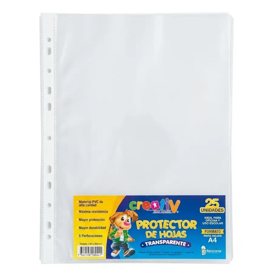 PROTECTOR HOJA MICA X 25UN A4 CARIOCA-CREATIV