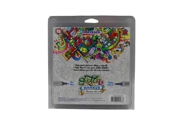 MARCADOR ARTESCO X 12COL SKETCH 2PUNTAS PINCEL