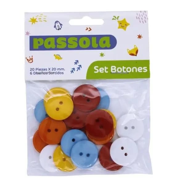 BOTONES PASSOLA X 20UN 20MM COLORES BOT012