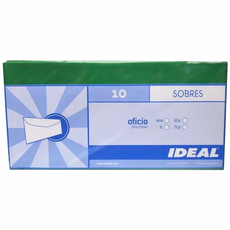 SOBRE DINERO IDEAL VERDE PAQ X10UN