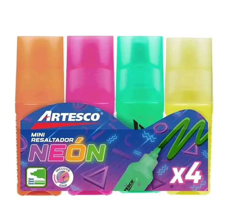 RESALTADOR MINI X 4UN ARTESCO LUMI NEON 8010